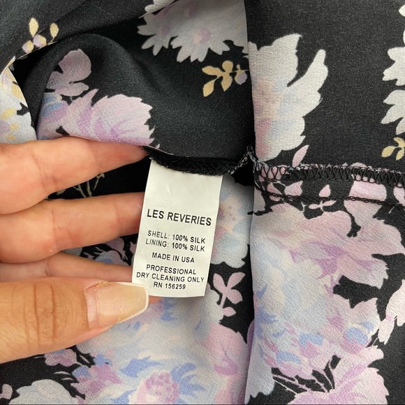 Les Rêveries Peplum Midi Cami Dress in Narcissus 100% Silk Floral Size 0 - Picture 17 of 17